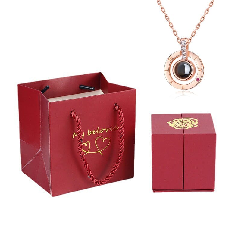 Presente Rosa Box "Eu Amo Você" em 100 Idiomas